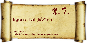 Nyers Tatjána névjegykártya